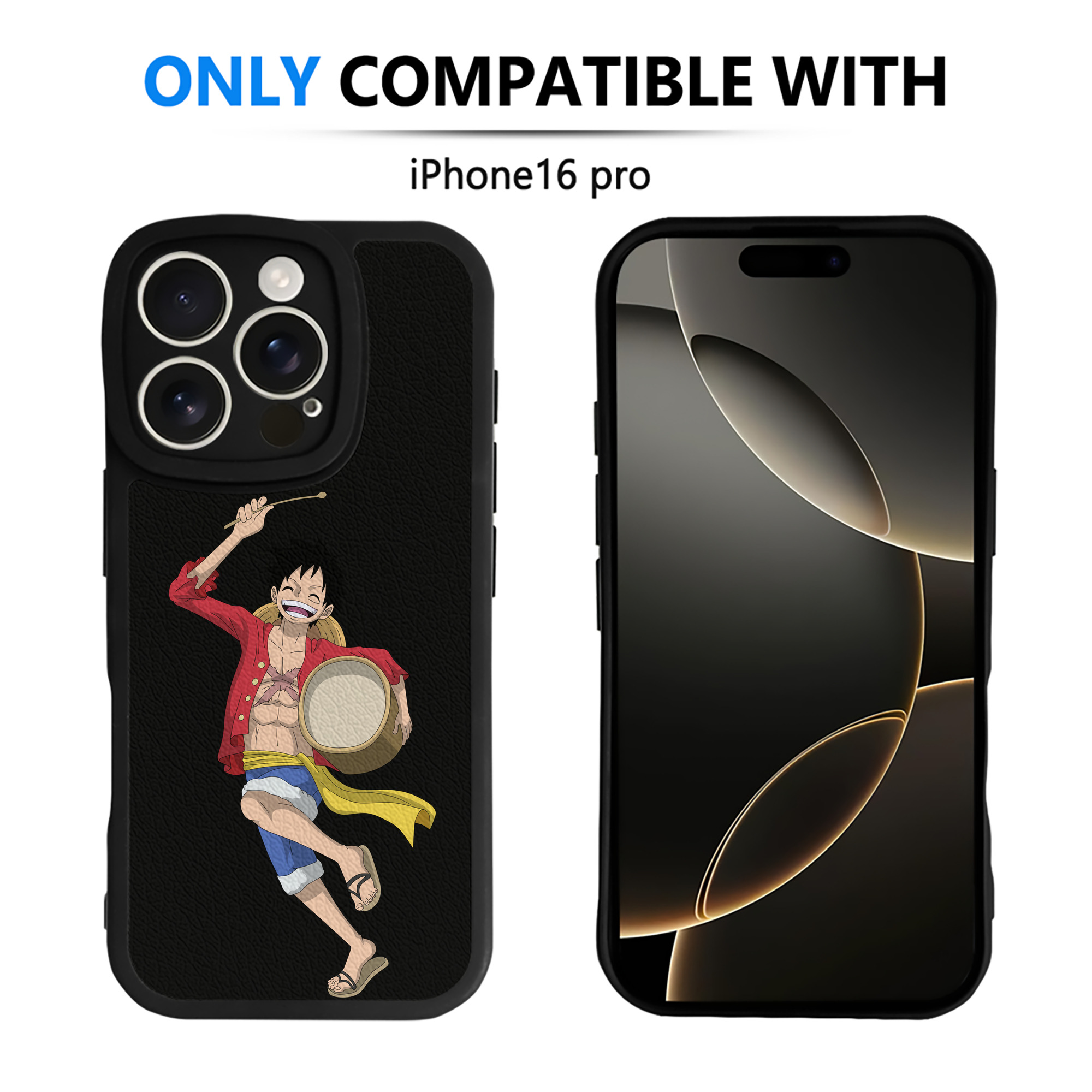 （画像用） ワンピース モンキー・D・ルフィ ONE PIECE Monkey D. Luffy 【iPhone 16シリーズ対応】シリコンスマホケース（レザー調） 材質：シリコン